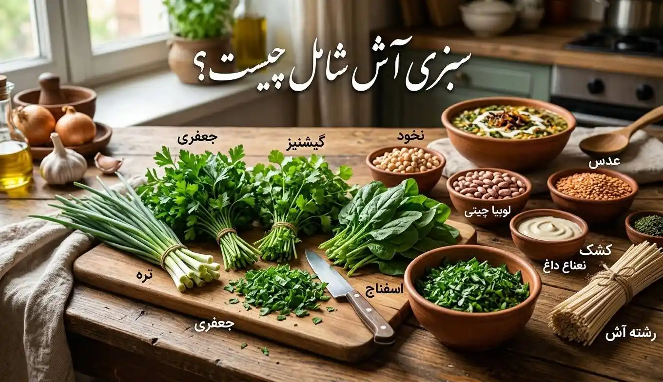ترکیبات سبزی آش