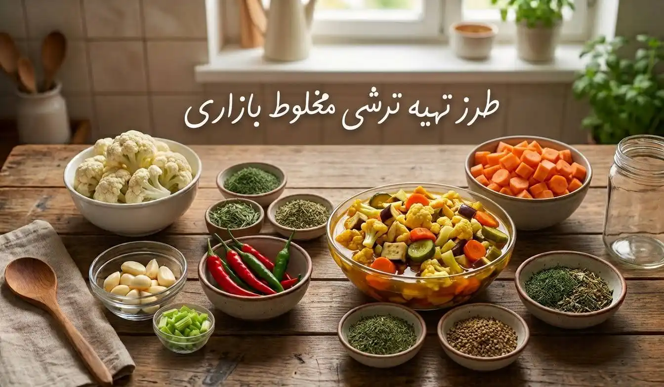 طرز تهیه ترشی مخلوط بازاری